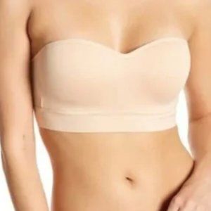 Shimera Padded, Wireless Bandeau Bra (NUDE - Large)